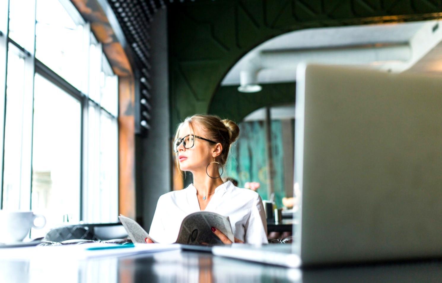 Business professionals analyzing financial data